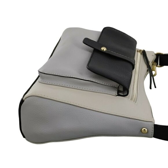 RELIC by FOSSIL Faux Leather Black Gray Ivory Colorblock Messenger Crossbody - Picture 5 of 8
